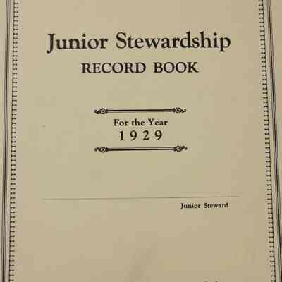 Junior Stewardship Record Book 1929