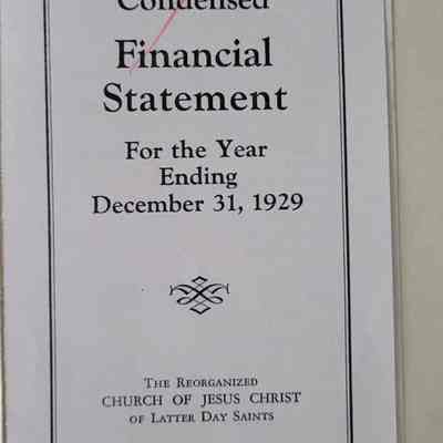 Conensed Financial Statement for the Year Ending December 31 1929