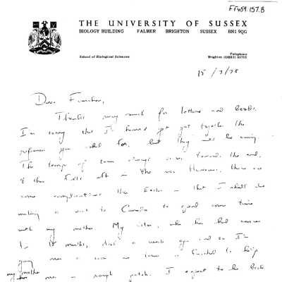 FF459.157.8 - Numerous letters to Fanchon from Brian