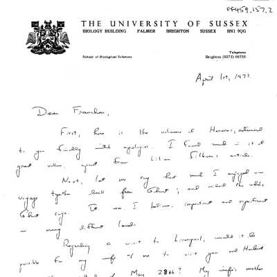 FF459.157.2 - Numerous letters to Fanchon from Brian