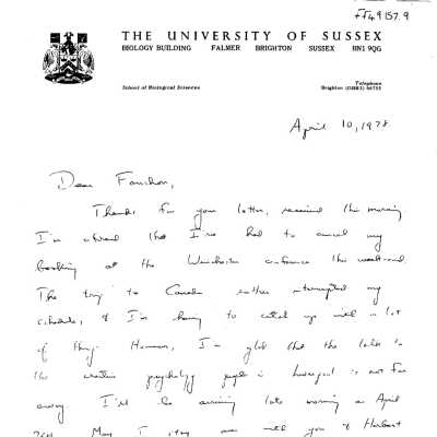 FF459.157.9 - Numerous letters to Fanchon from Brian