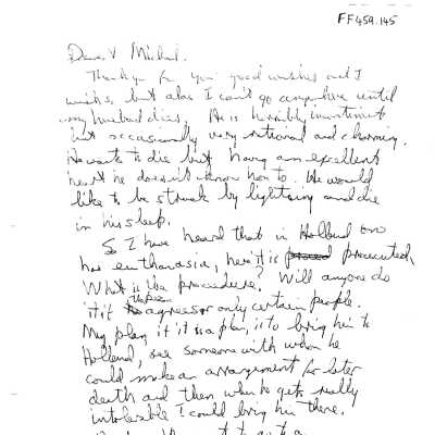 FF459.145 - Draft letter from Fanchon to Michael