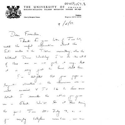 FF459.157.3 - Numerous letters to Fanchon from Brian