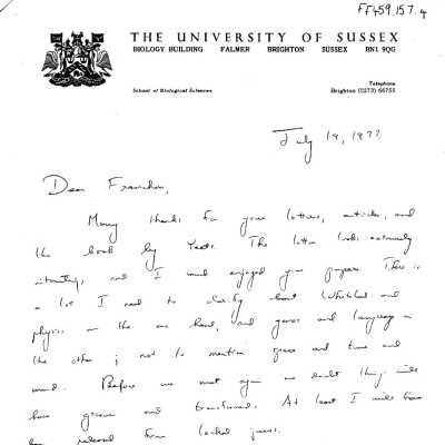 FF459.157.4 - Numerous letters to Fanchon from Brian