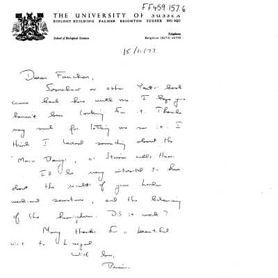 FF459.157.6 - Numerous letters to Fanchon from Brian