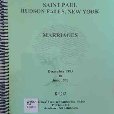 Saint Paul Hudson Falls, New York: Marriages