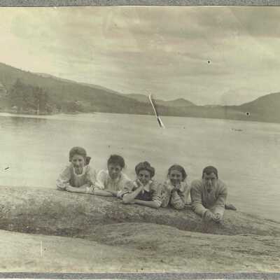 Photograph of young people from Putnam, NY posing at the lake