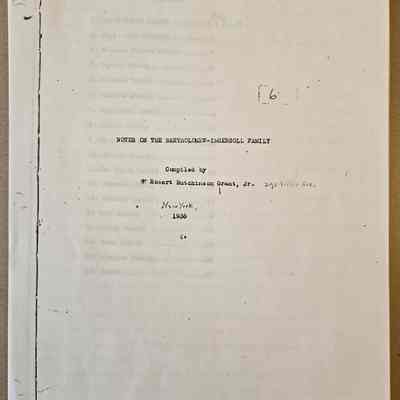 Notes on the Bartholomew Ingersoll Family