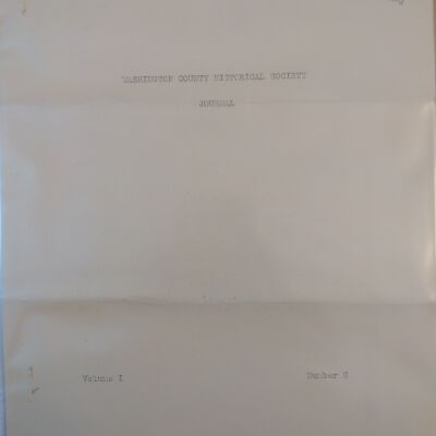 Washington County Historical Society Journal