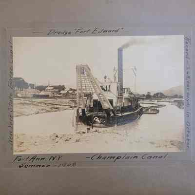 Collection of Champlain Canal Photographs- Dredge "Fort Edward', Fort Ann, NY