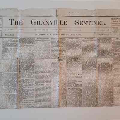 June 9, 1876 Volume 1 Number 39 issue of Granville Sentinel Newspaper
