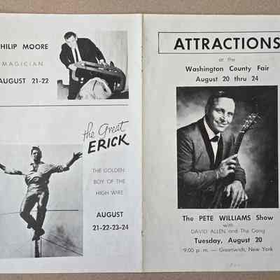 Collection of Washington County Fair Attractions Flyers