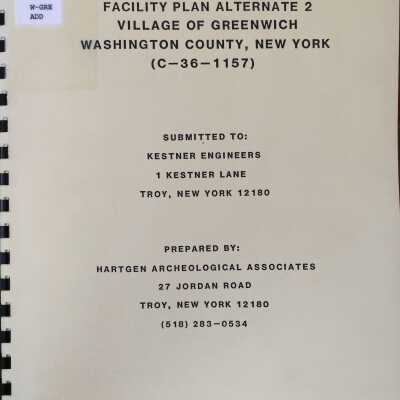Addendum: Stage 1B Archeological Survey, Facility Plan Alternate 2 - Village Of Greenwich, Washington County NY (C-36-1157)
