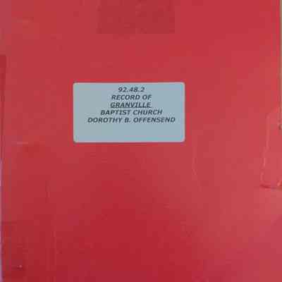 Granville Baptist Church Records