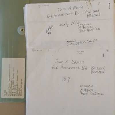 Town Of Easton Tax Assessment Rolls (1809(?) and 1819)