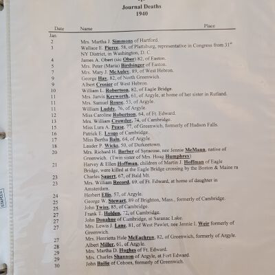 Greenwich Journal Deaths and Marriages 1940-1945