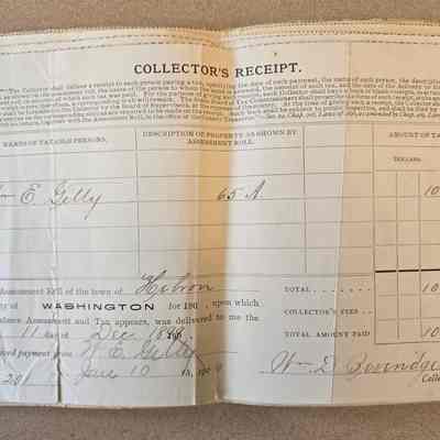 Hebron Land Assessment Tax Receipts