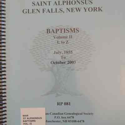 Saint Alphonsus, Glens Falls, New York: Baptisms; Volume lI, L to Z
