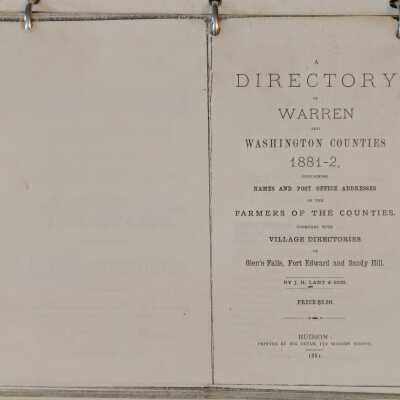 Directory Of Warren and Washington Counties 1881-82