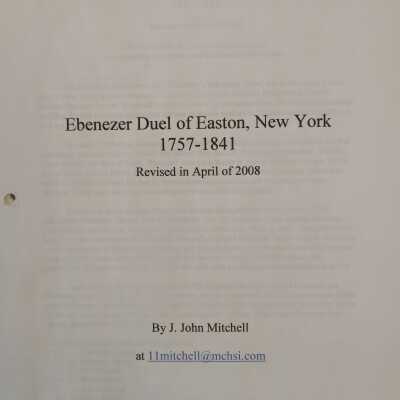 Ebenezer Duel of Easton, New York, 1757-1841
