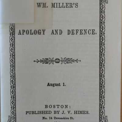 Wm. Miller's Apology And Defence