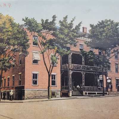 Photographic postcard of Hamilton House , Greenwich, N.Y