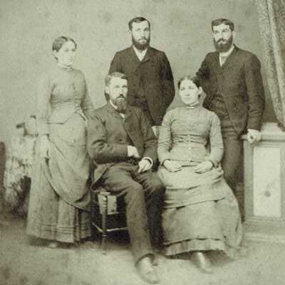1881 Family photograph of the children of Robert Paterson II and Jeanette Beveridge Paterson of Putnam, New York.
