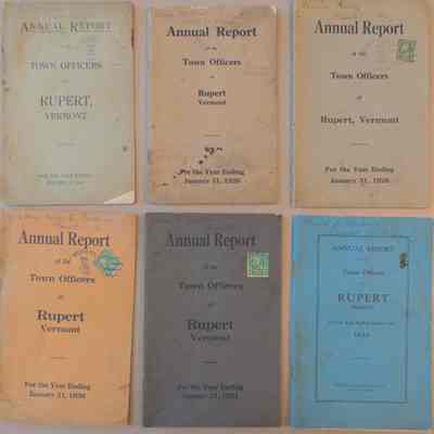 Annual Report of the Town Officers of Rupert, Vermont (1921, 1926, 1928, 1930, 1931, 1930)
