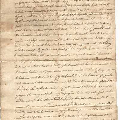 Indenture Between John Johnston and Mary Patten, 1791, Argyle