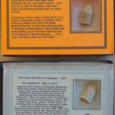 Two Framed Civil War Bullets
