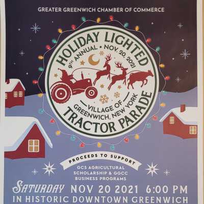 2021 Greenwich New York Lighted Tractor Parade Promotional Sign
