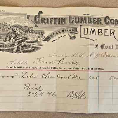 Collection of Sandy Hill Business Receipts and other items belonging to the Brice Family
