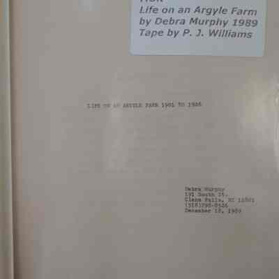 Life On An Argyle Farm 1901-1926
