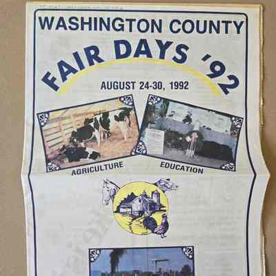 Collection of Events and Schedules Newsprint Publications for the Washington County Fair