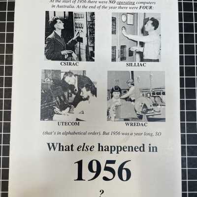 CSIRAC, SILLIAC, UTECOM, WREDAC, What else happened in 1956, by John Deane