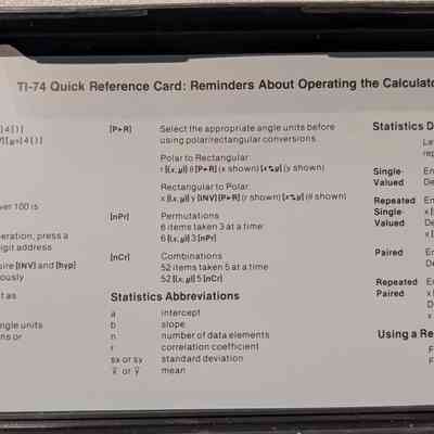 Close-up on Reference Card