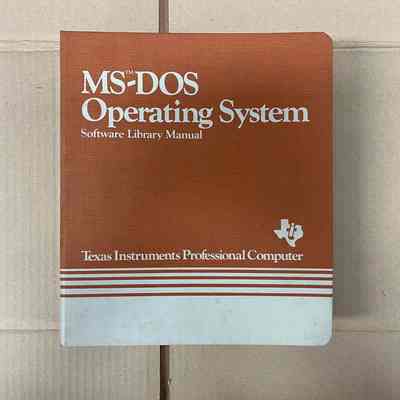 MS-DOS Operating System - Texas Instruments Professional Computer