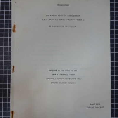 Weapons Reseaerch Establishment E.A.I Pacer 700 Hybrid Computing System : An Introductory Description