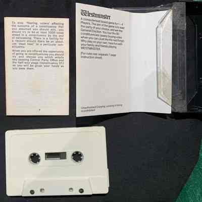 Game Manual and Tape - Back