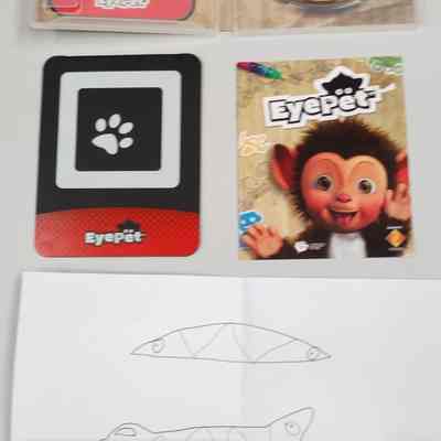 Box - Inside: Game disc, manual, plastic AR card, drawings from previous owner