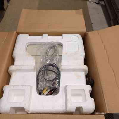 Box - Open: Monitor in original packaging, 2 cables