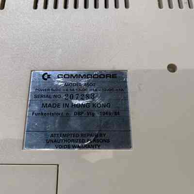 Computer - Bottom: Serial No: 207283