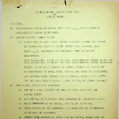 Davies-Hinton Flocculation Test for Spinal Fluid