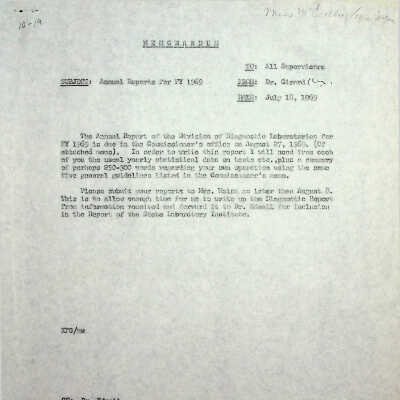 Annual Reports for Fiscal Year 1969
