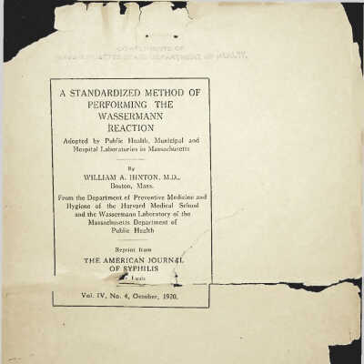 A Standardized Method of Performing the Wassermann Reaction