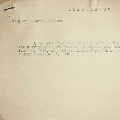 Annual Report of Wassermann Laboratory 1948-1949