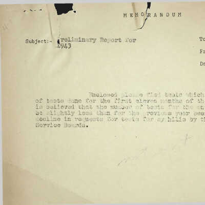 Preliminary Report for Wassermann Laboratory 1943