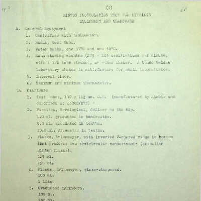 Hinton Flocculation Test for Syphilis