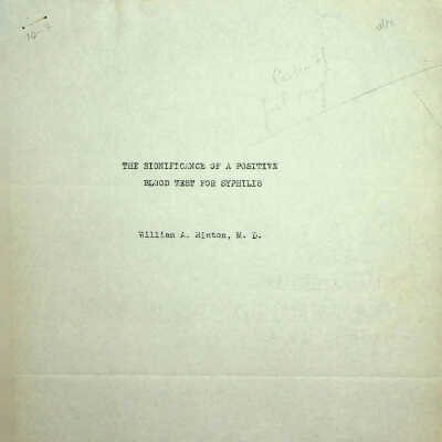 The Significance of a Positive Blood Test for Syphilis