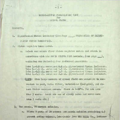 Davies-Hinton Flocculation Test for Spinal Fluid